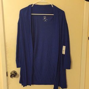 Blue cardigan sweater